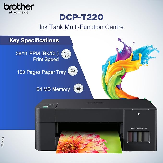 Brother DCP-T220 All-in One Ink Tank Refill System Printer (refurbished)