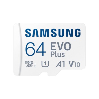 Samsung EVO Plus 64GB Micro SDXC w/SD Adaptor, Up-to 160MB/s, Expanded Storage for Gaming Devices MB-MC64SA/IN