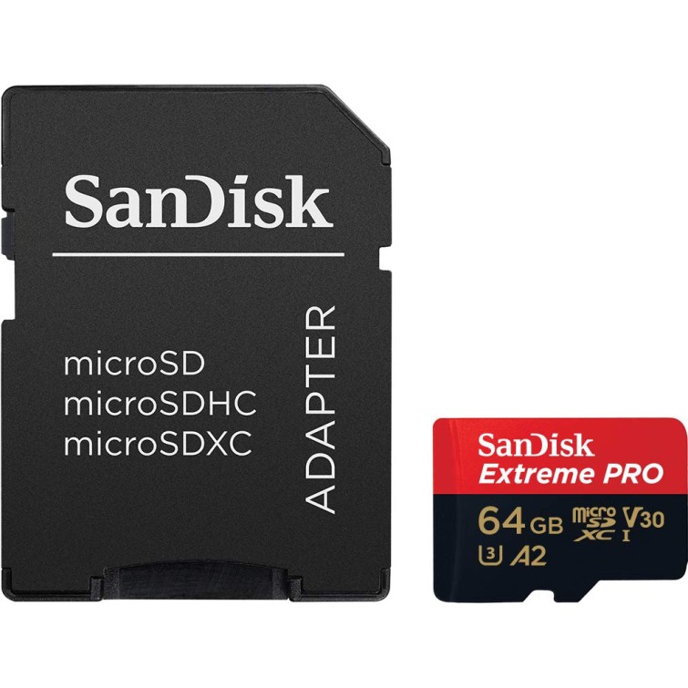 SanDisk Extreme Pro 64GB microSDXC UHS-I, V30, 200MB/s Read, 90MB/s Write, Memory Card for 4K Video on Smartphones SDSQXCU-064G-GN6MA