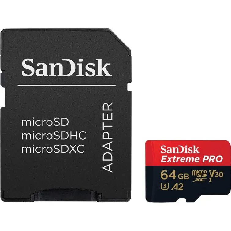 SanDisk Extreme Pro 64GB microSDXC UHS-I, V30, 200MB/s Read, 90MB/s Write, Memory Card for 4K Video on Smartphones SDSQXCU-064G-GN6MA