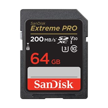 SanDisk Extreme Pro SD UHS I 64GB Card for 4K Video for DSLR and Mirrorless Cameras 200MB/s Read & 90MB/s Write SanDisk Extreme PRO SD UHS-I Card