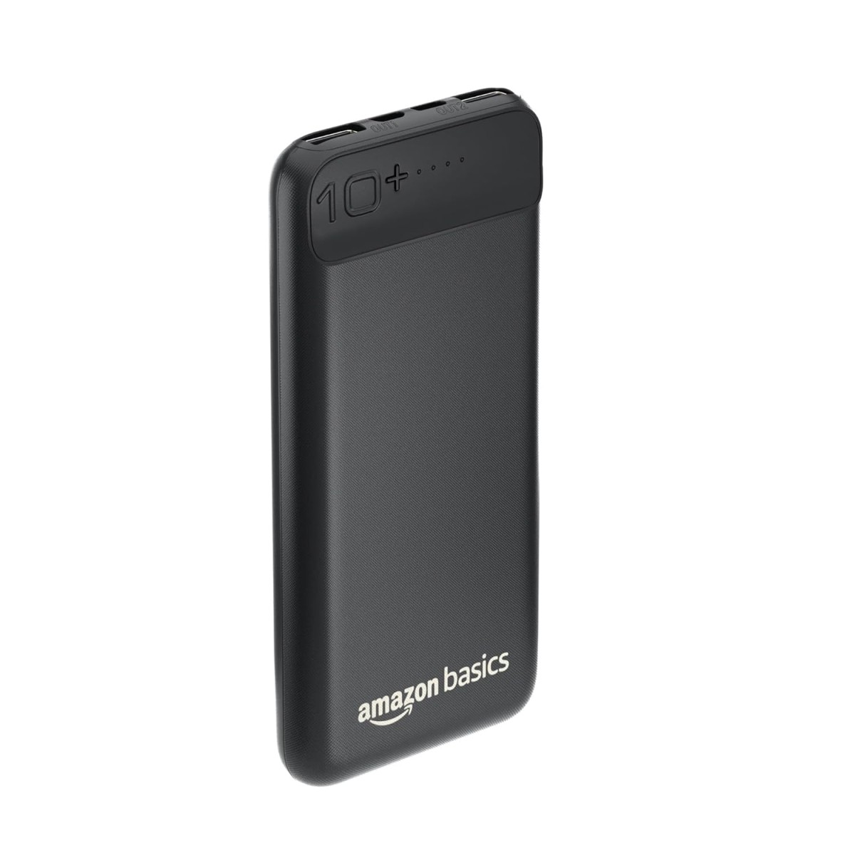 amazon basics 10000mAh 12W Lithium-Polymer Power Bank | Dual Input, Dual Output | Black, Type-C Cable B0CWGRVCCC