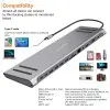 Amazon Basics Dock Station, 13-in-1 USB C HUB Docking Station, USB C Network Hub with HDMI Gigabit Laptop Stand for MacBook iPad Surface Pro