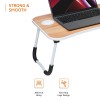 Amazon Basics Engineered Wood Foldable Laptop Table with Cup Holder, Tablet Groove and Mini Drawer (60L x 40W x 26H cm, Brown) Amazon Basics Engineered Wood Foldable Laptop Table with Cup Holder, Tablet Groove and Mini Drawer (60L x 40W x 26H cm, Brown)