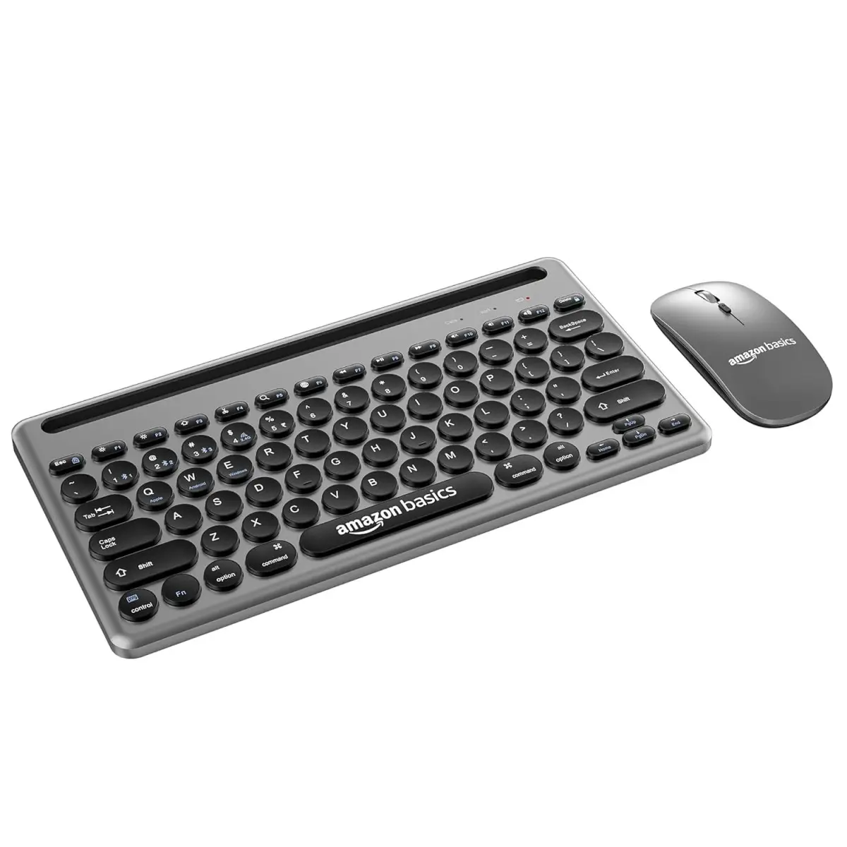 Amazon Basics Wireless Keyboard and Mouse Set with Bluetooth multiconnect, 2.4GHz Receiver,1600 DPI, Smartphone ABIKM05