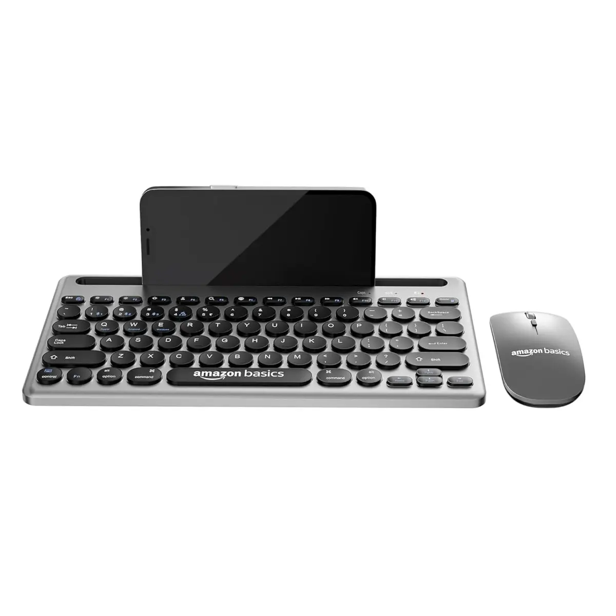 Amazon Basics Wireless Keyboard and Mouse Set with Bluetooth multiconnect, 2.4GHz Receiver,1600 DPI, Smartphone ABIKM05