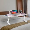 GoRogue Laptop Table for Bed & Sofa, Foldable Desk with Cup Holder, Drawer & Built-in USB Hub with Free Mini Fan, LED Lamp (Pink) GoRogue Laptop Table for Bed & Sofa, Foldable Desk with Cup Holder, Drawer & Built-in USB Hub with Free Mini Fan, LED Lamp (Pink)