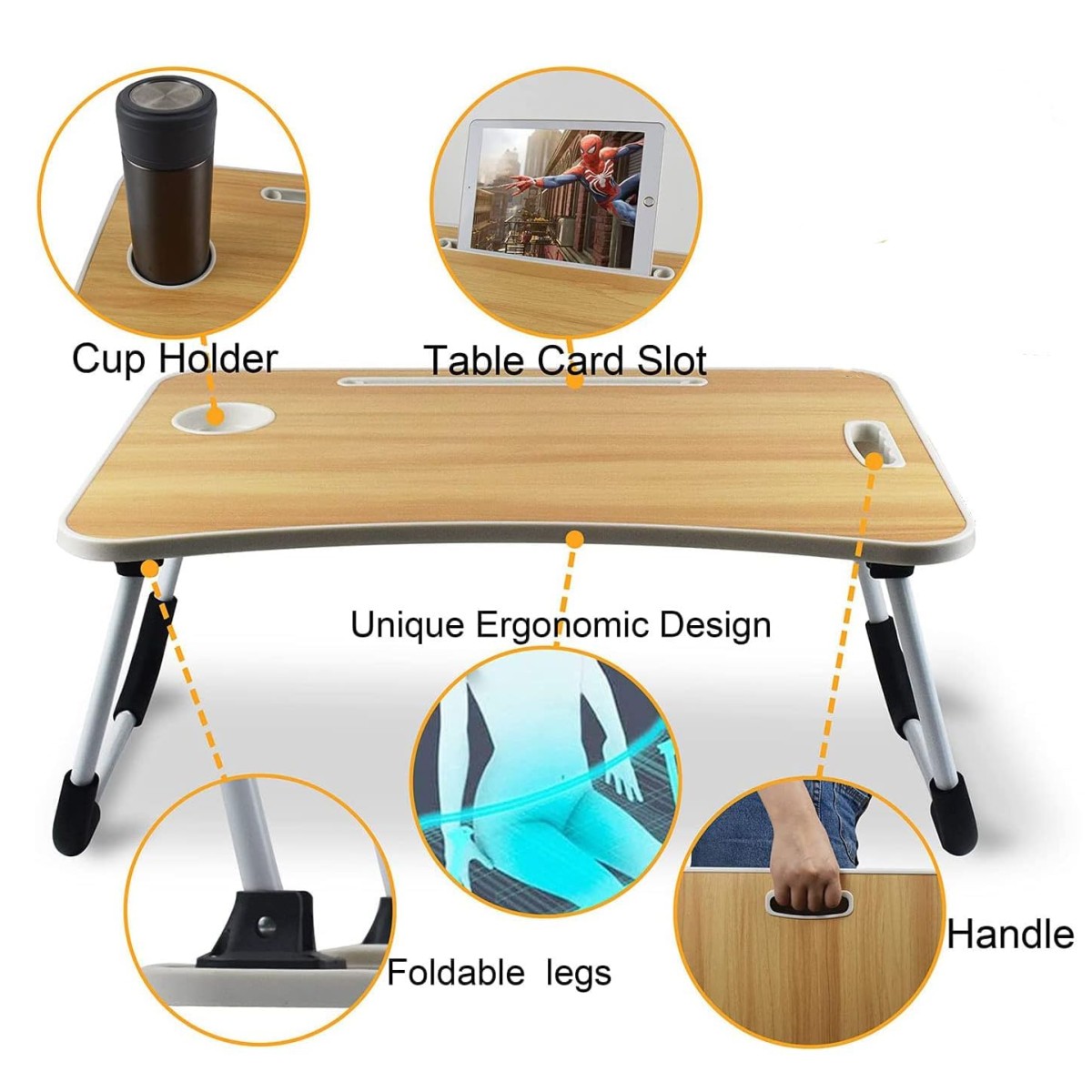 GoRogue Stud Foldable Wooden Mini Lapdesk for Couch, Sofa Bed, Study Tray Table Stand for Writing (Beige), 40 Centimeters, 60 Centimeters GoRogue Stud Foldable Wooden Mini Lapdesk for Couch, Sofa Bed, Study Tray Table Stand for Writing (Beige), 40 Centimeters, 60 Centimeters