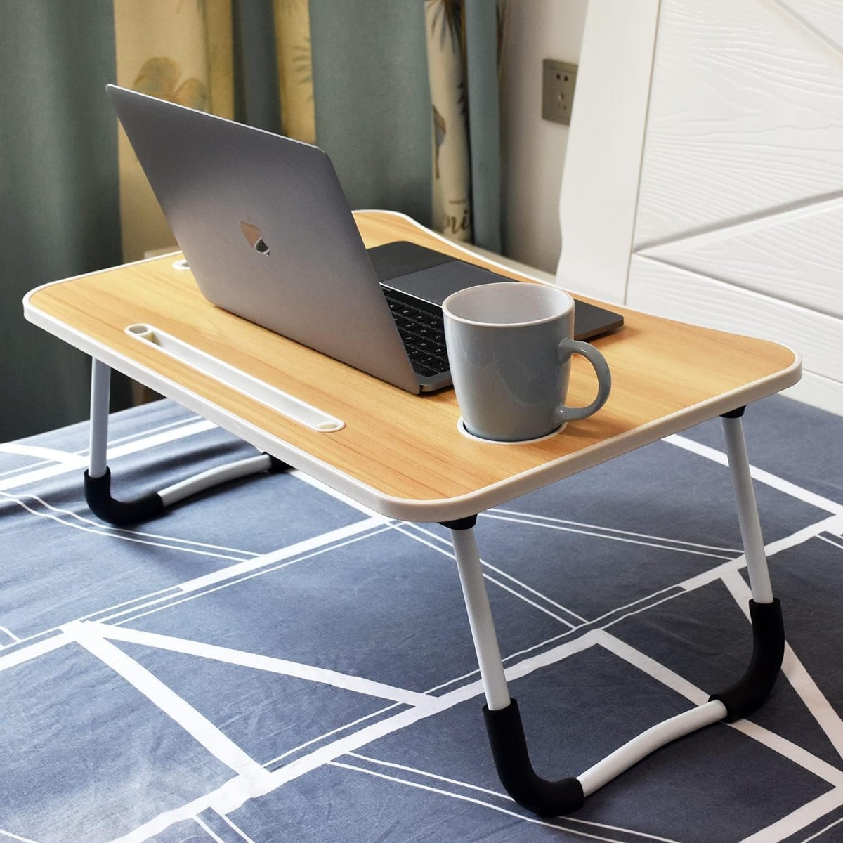 GoRogue Stud Foldable Wooden Mini Lapdesk for Couch, Sofa Bed, Study Tray Table Stand for Writing (Beige), 40 Centimeters, 60 Centimeters GoRogue Stud Foldable Wooden Mini Lapdesk for Couch, Sofa Bed, Study Tray Table Stand for Writing (Beige), 40 Centimeters, 60 Centimeters