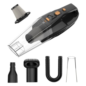 Portronics Mopcop Rechargeable Handheld Vacuum Cleaner for Home & Car, Washable HEPA Filter, Multi-Function Nozzles, Deep Cleaning, Cordless, Dry