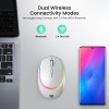 Portronics Toad IV Bluetooth Mouse with 2.4 GHz Wireless (Dual Connectivity), Rechargeable, Connect up to 3 Devices, RGB Lights, Adjustable Optical