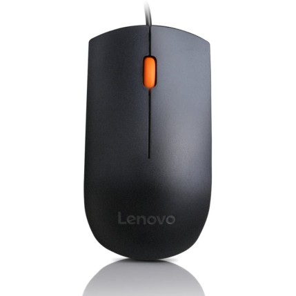 Lenovo 300 Wired Plug & Play USB Mouse, High Resolution 1600 DPI Optical Sensor, 3-Button Design with clickable Scroll Wheel, Ambidextrous, Ergonomic