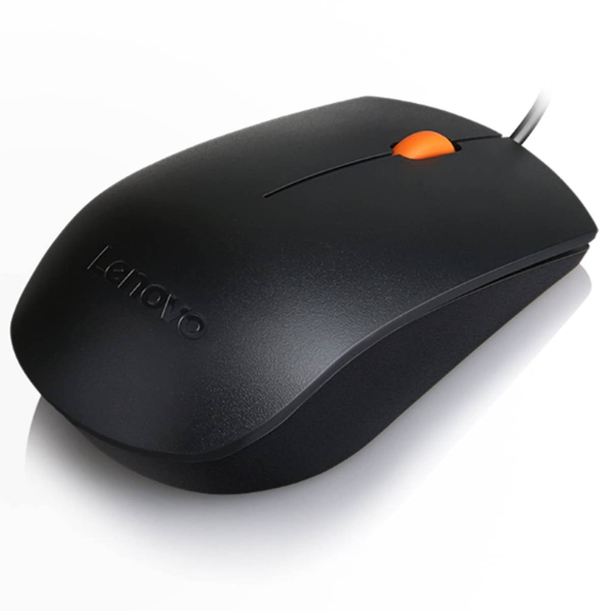 Lenovo 300 Wired Plug & Play USB Mouse, High Resolution 1600 DPI Optical Sensor, 3-Button Design with clickable Scroll Wheel, Ambidextrous, Ergonomic