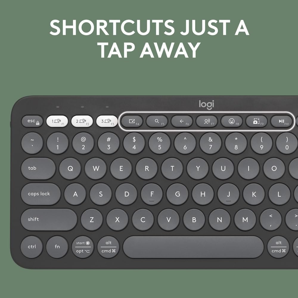 Logitech Pebble Keys 2 K380s, Multi-Device Bluetooth Wireless Keyboard with Customisable Shortcuts Logitech Pebble Keys 2 K380s, Multi-Device Bluetooth Wireless Keyboard with Customisable Shortcuts