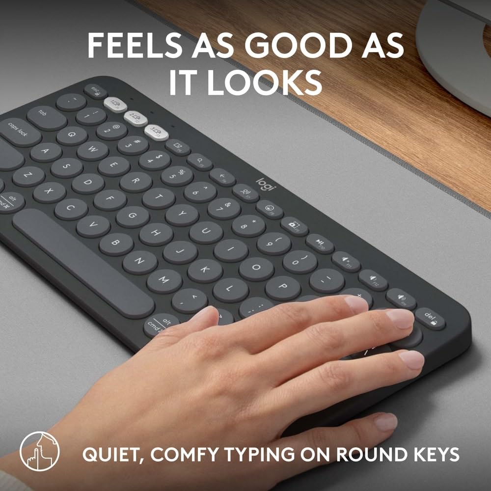 Logitech Pebble Keys 2 K380s, Multi-Device Bluetooth Wireless Keyboard with Customisable Shortcuts Logitech Pebble Keys 2 K380s, Multi-Device Bluetooth Wireless Keyboard with Customisable Shortcuts
