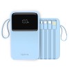 Lifelong Electronics 10000mAh 22.5W Fast Charging Power Bank | 3 Inputs (in-Built USB Cable + Lightning + Type-C Port) | 6 Outputs (3 in-Built Cables