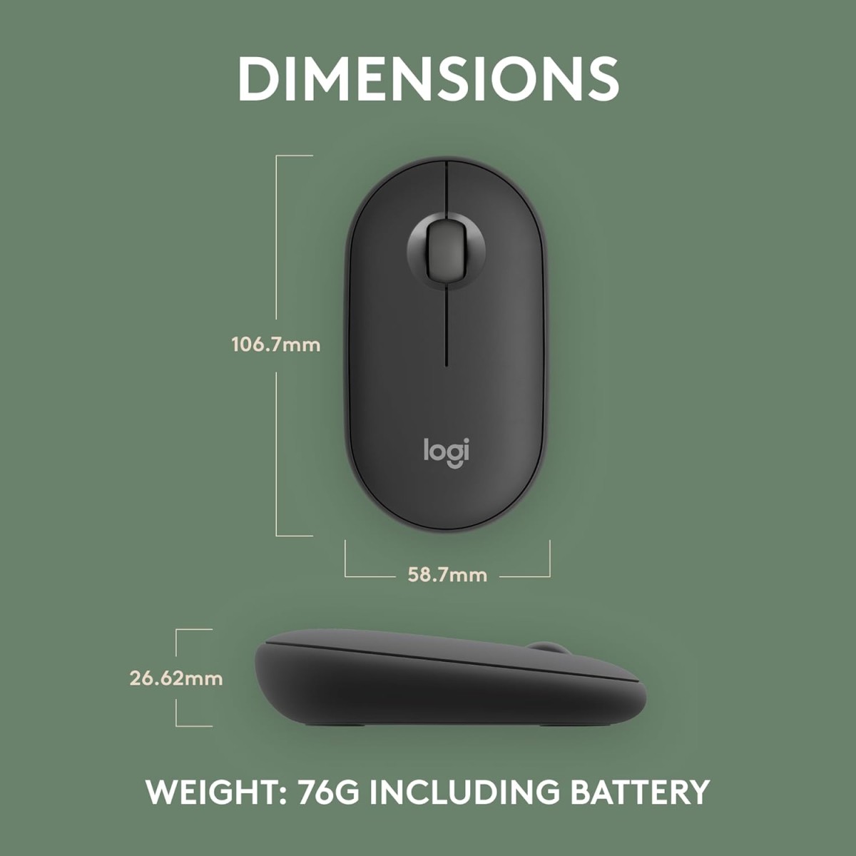 Logitech Pebble Mouse 2 M350s Slim Bluetooth Wireless Mouse, Portable, Lightweight, Customisable Button Logitech Pebble Mouse 2 M350s Slim Bluetooth Wireless Mouse, Portable, Lightweight, Customisable Button