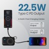 Portronics Power Shutter 20000mAh 15W Magnetic Wireless Fast Charging Powerbank with in-Built Type C & 8 Pin Cable (Black)
