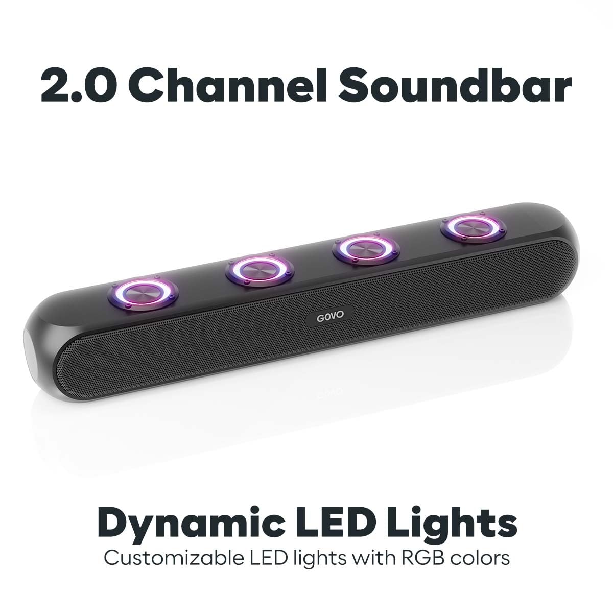 Govo GOBoult GOBOLD GoSurround 320 | 50W Bluetooth SoundBar, 4000 Mah Battery, 2.0 Channel with 58Mm Drivers (Platinum Black) Govo GOBoult GOBOLD GoSurround 320 | 50W Bluetooth SoundBar, 4000 Mah Battery, 2.0 Channel with 58Mm Drivers (Platinum Black)