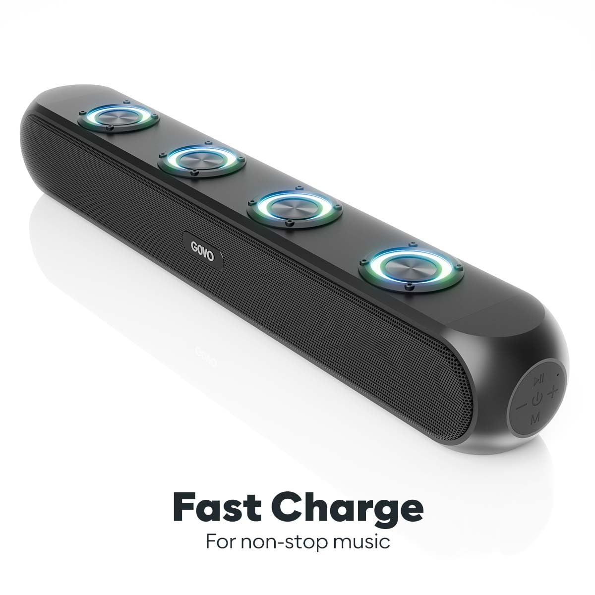 Govo GOBoult GOBOLD GoSurround 320 | 50W Bluetooth SoundBar, 4000 Mah Battery, 2.0 Channel with 58Mm Drivers (Platinum Black) Govo GOBoult GOBOLD GoSurround 320 | 50W Bluetooth SoundBar, 4000 Mah Battery, 2.0 Channel with 58Mm Drivers (Platinum Black)