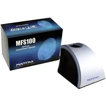 Mantra MFS100 Biometric Fingerprint Scanner Silver Black Refurbished