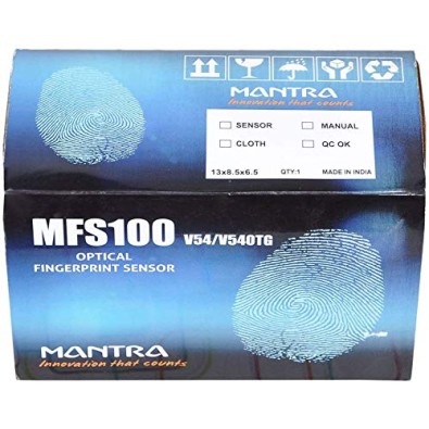 Mantra MFS100 Biometric Fingerprint Scanner Silver Black Refurbished