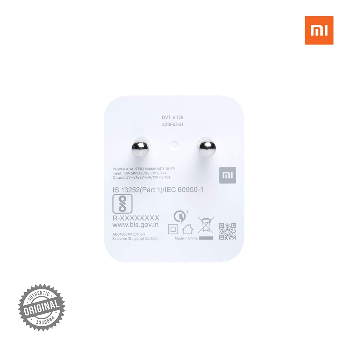 27W Superfast Charging USB Adapter Compatible with Xiaomi A1, Redmi Note Series| (Only Adapter- White) ‎27w-chr