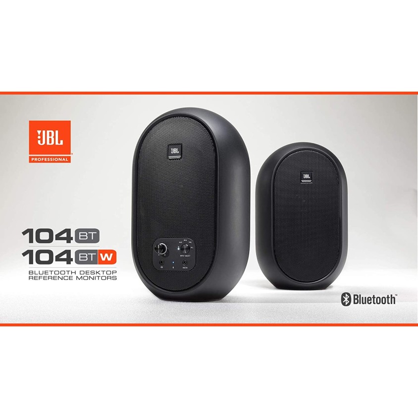 JBL Professional Series 104-BT Compact Desktop Reference Monitors with Bluetooth, Speaker Black JBL104-BT