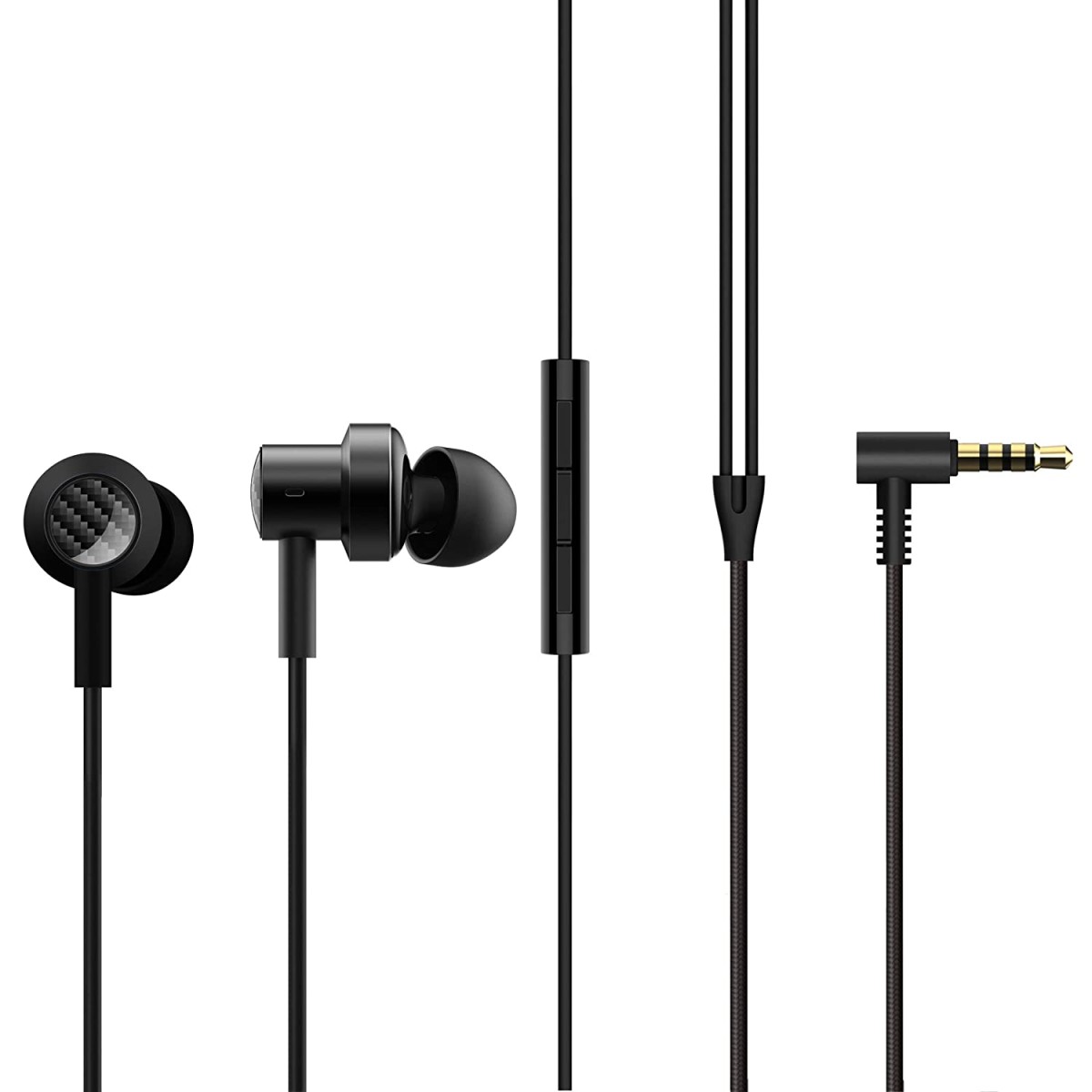 Mi Dual Driver in-Ear Wired Earphone, 10mm & 8 mm Dynamic Drivers Braided Cable (Black) 25009