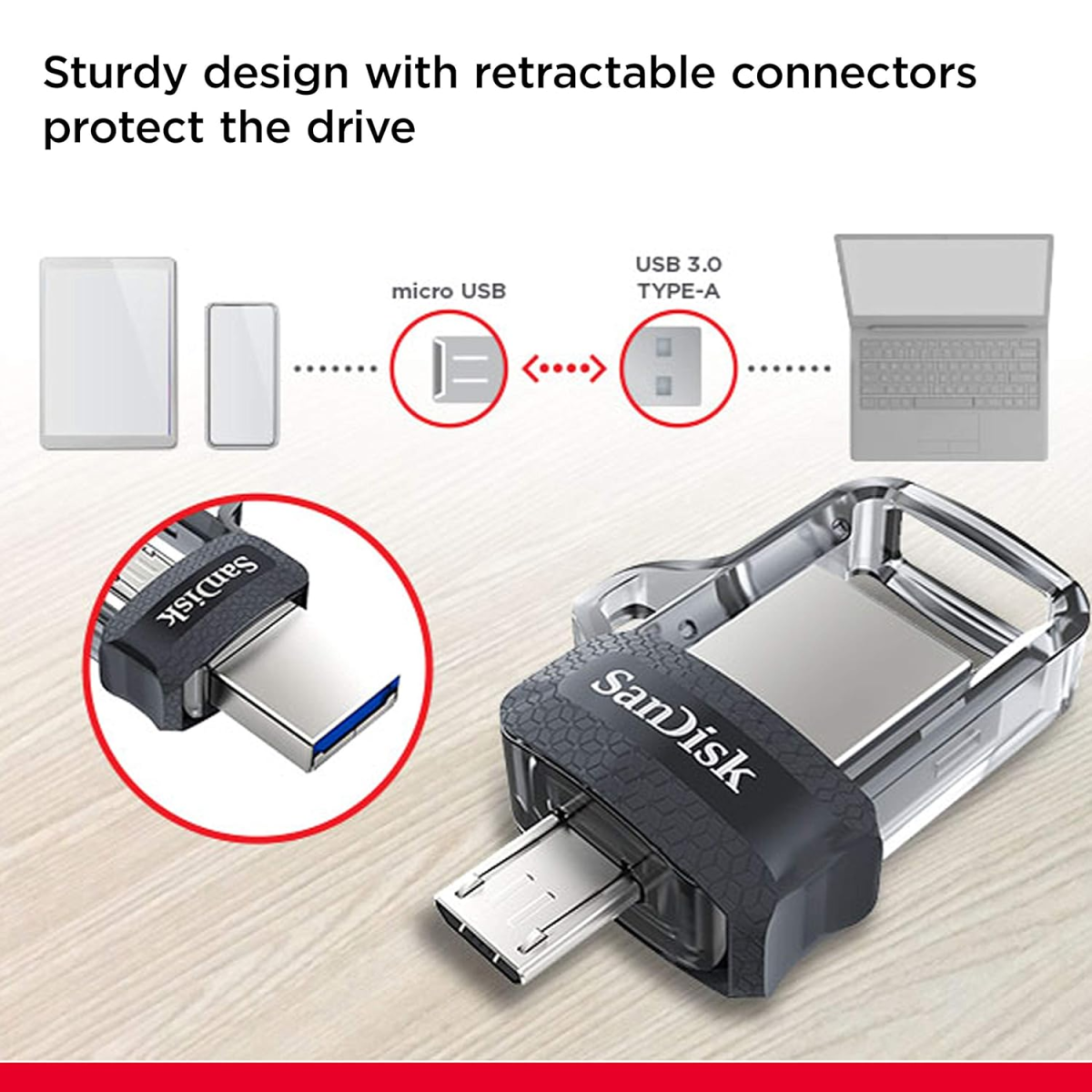 SanDisk Ultra Dual 32GB USB 3.0 OTG Pen Drive (loose) SDDD3-032G-G46