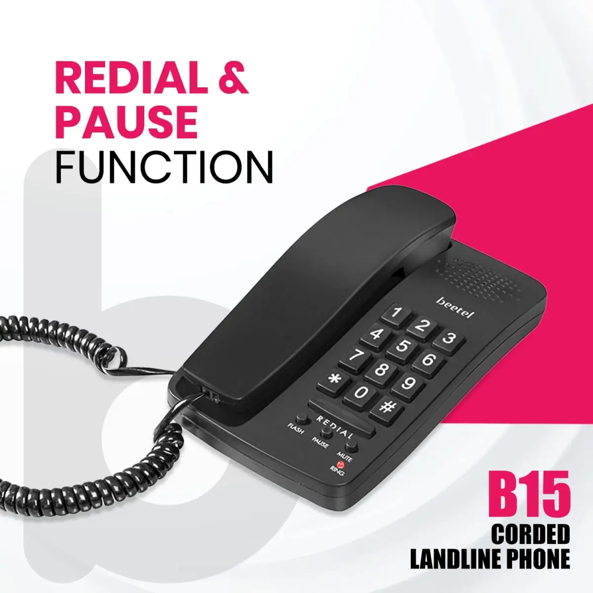 Beetel B15 Basic Corded Landline Phone B15 BLACK