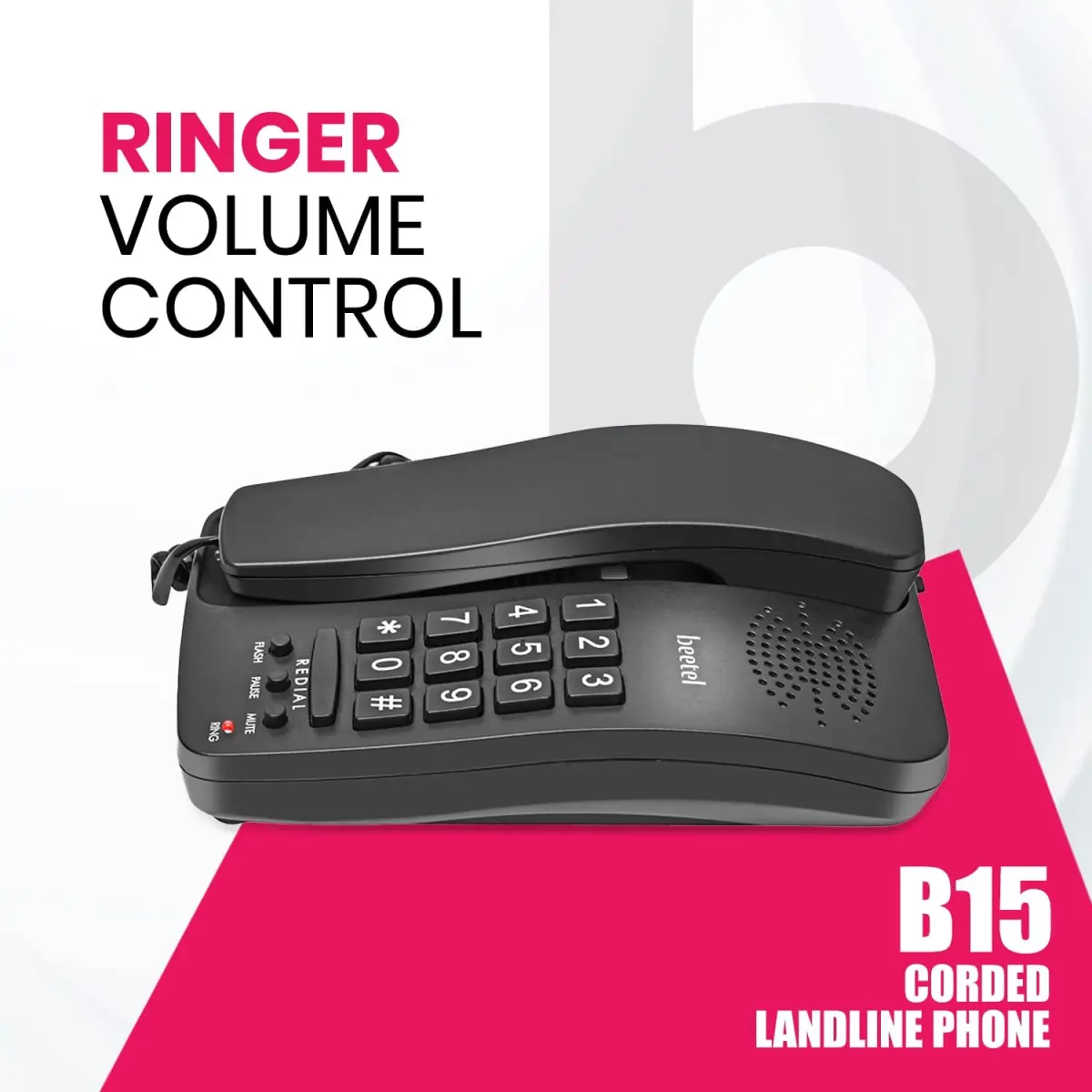 Beetel B15 Basic Corded Landline Phone B15 BLACK