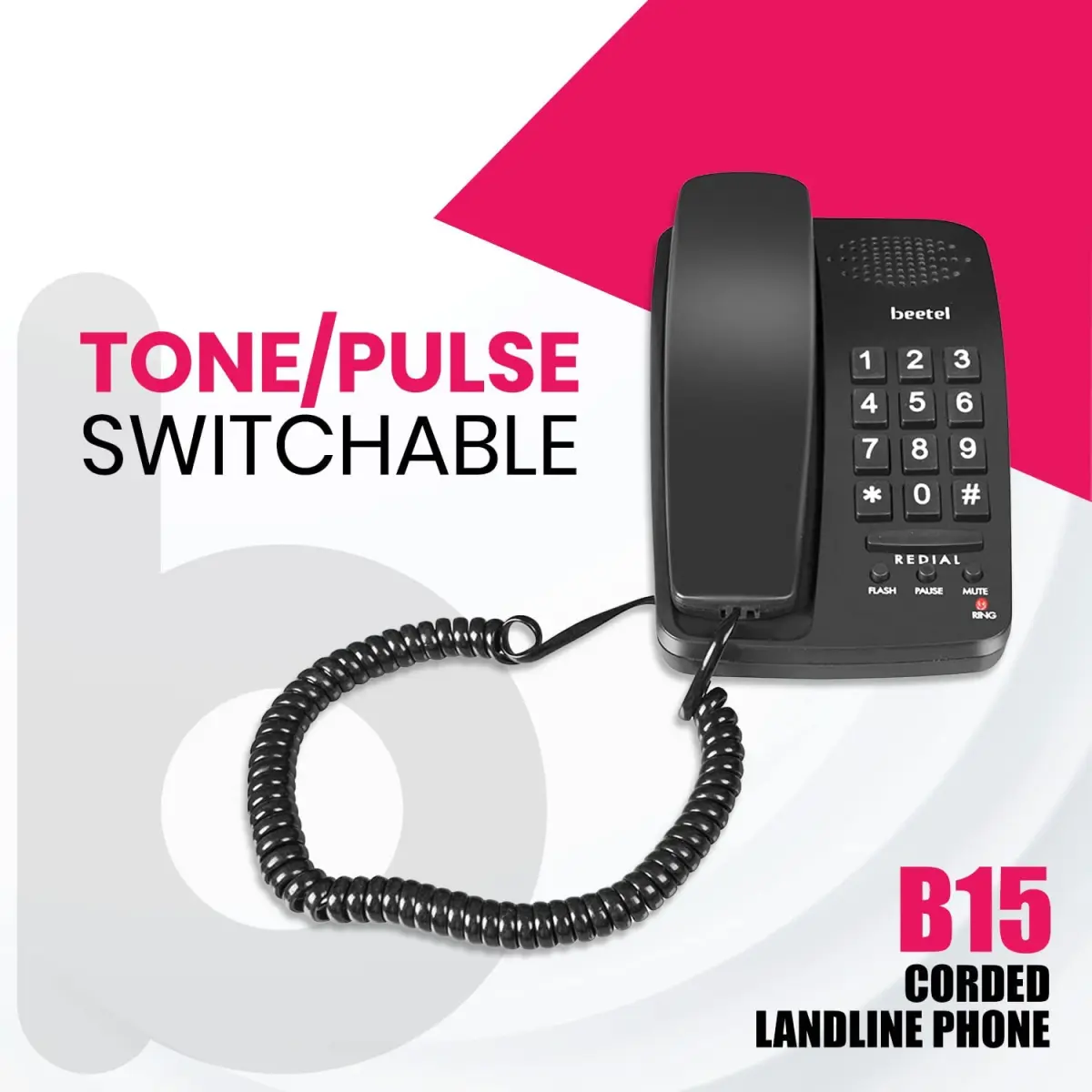 Beetel B15 Basic Corded Landline Phone B15 BLACK