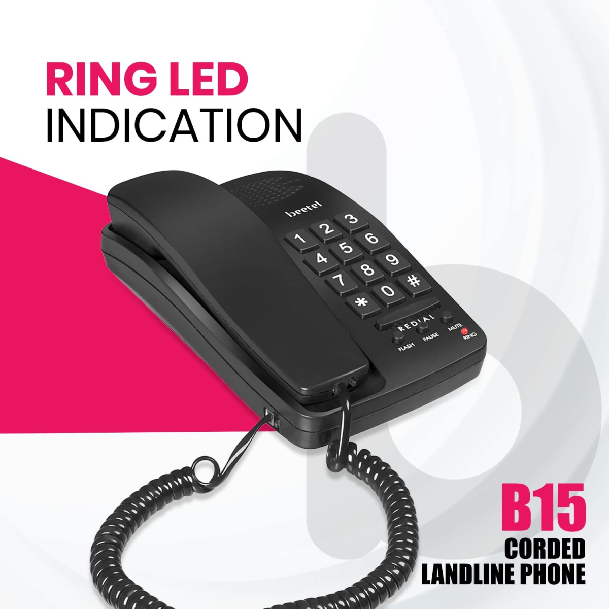 Beetel B15 Basic Corded Landline Phone B15 BLACK