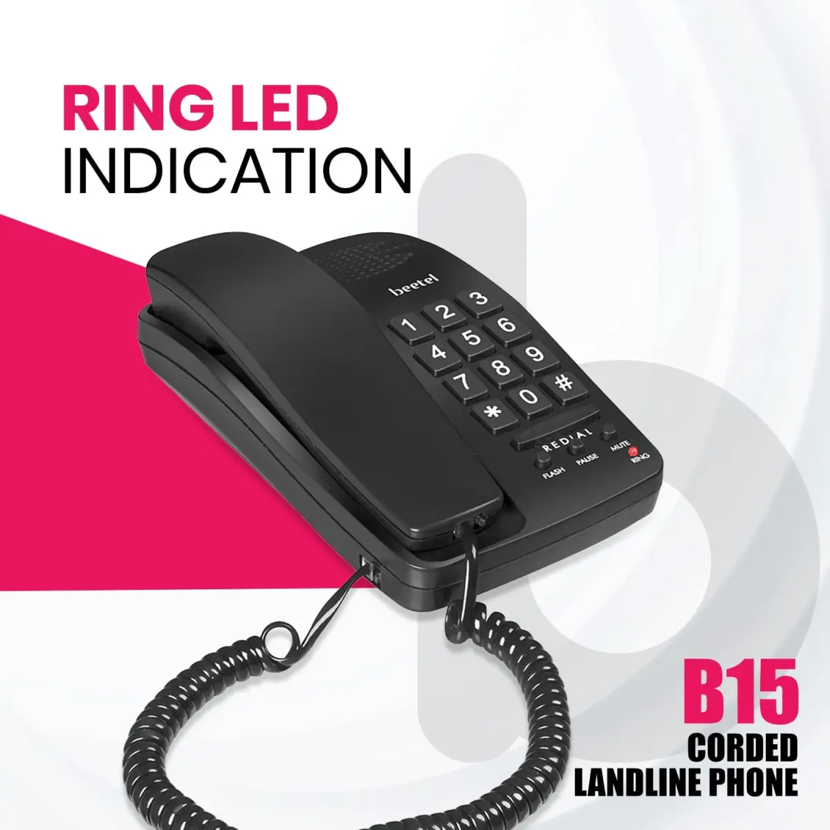 Beetel B15 Basic Corded Landline Phone B15 BLACK