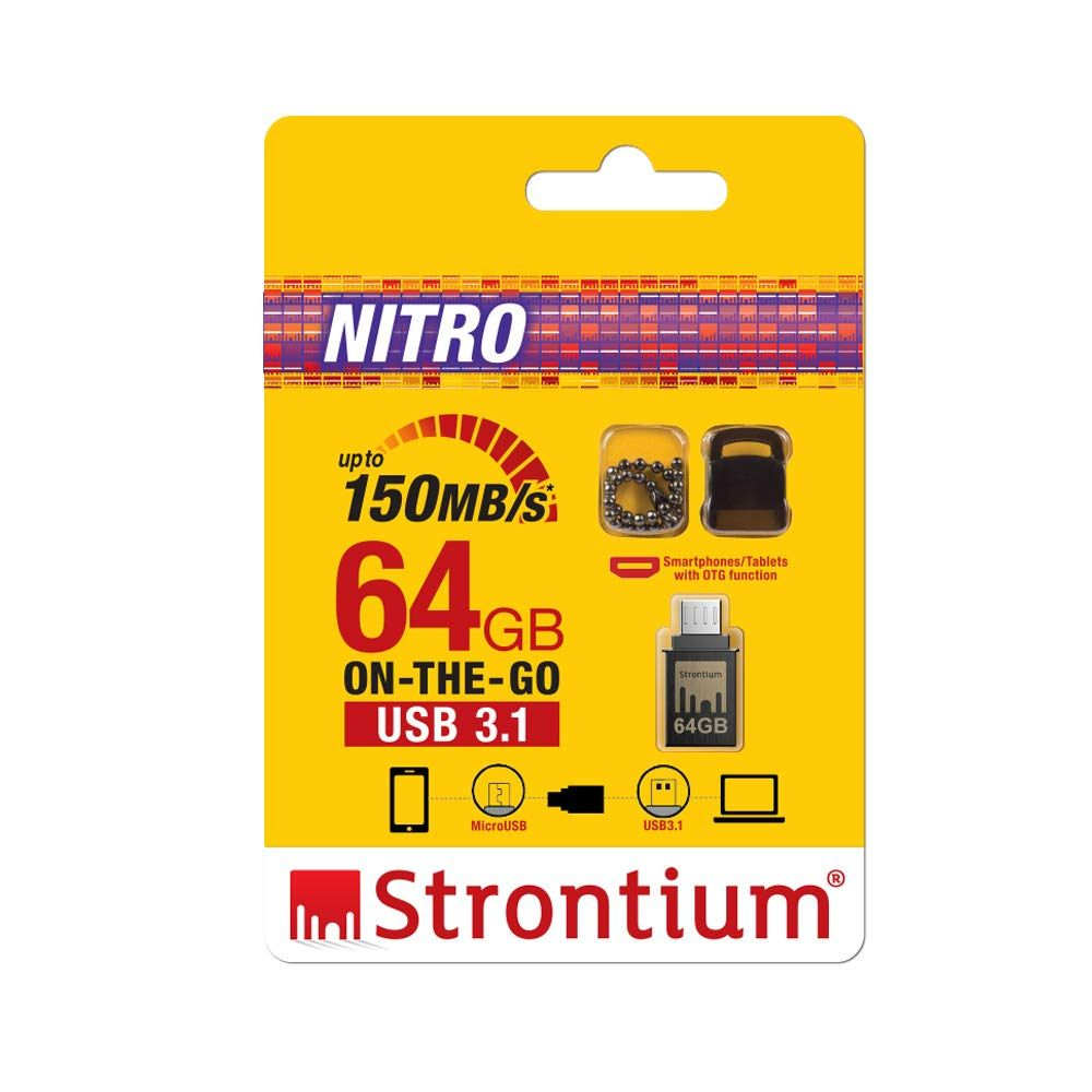 Strontium Nitro 64Gb One OTG 3.1 150 MBPS (Grey) Strontium Nitro 64Gb One OTG 3.1 150 MBPS (Grey)