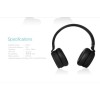 F&D Stereo HW111 Wireless Bluetooth Headphone with Mic (Black) HW111-cr