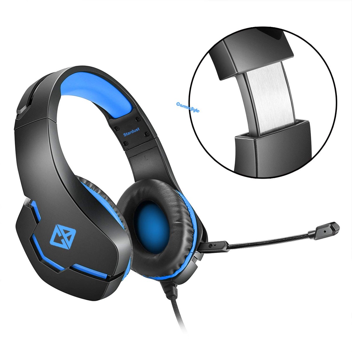 Cosmic Byte Stardust Headset with Flexible Mic (Black,Blue) Stardust Blue