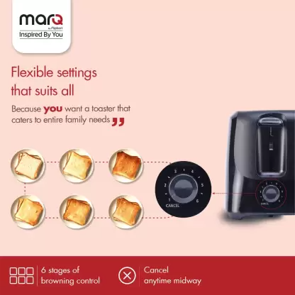 MarQ by Flipkart Colossus 4 Slice 1400 W Pop Up Toaster (Carbon Black) MarQ by Flipkart Colossus 4 Slice 1400 W Pop Up Toaster (Carbon Black)