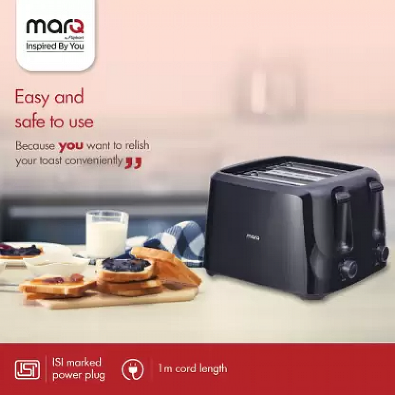 MarQ by Flipkart Colossus 4 Slice 1400 W Pop Up Toaster (Carbon Black)