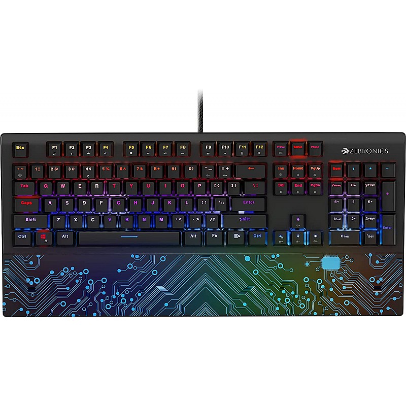 ZEBRONICS Zeb-MAX Chroma Premium Mechanical Gaming Keyboard with 104 Tactile Switch Keys