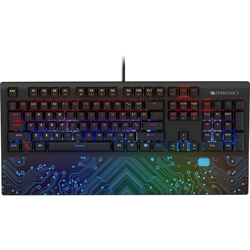 ZEBRONICS Zeb-MAX Chroma Premium Mechanical Gaming Keyboard with 104 Tactile Switch Keys