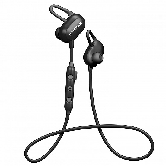 HAMMER Swing Wireless Sweatproof Bluetooth Earphones with Built-in HD Mic & 8 Hours Playtime (Black)