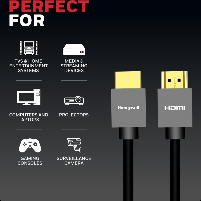 Honeywell High Speed Short Collar HDMI 2.0 Cable with Ethernet - 10M