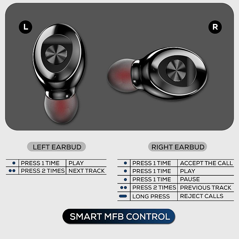 WeCool Moonwalk M1 True Wireless Earbuds (TWS) IPX 5 and Digital Display Charging Case