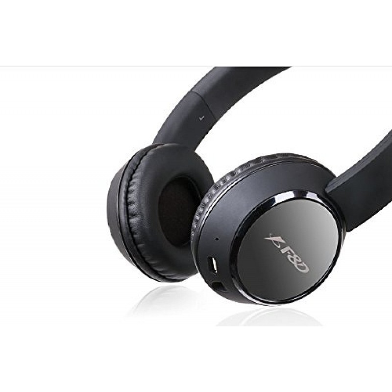 F&D Stereo HW110 Wireless Bluetooth Headphone with Mic (Black)-