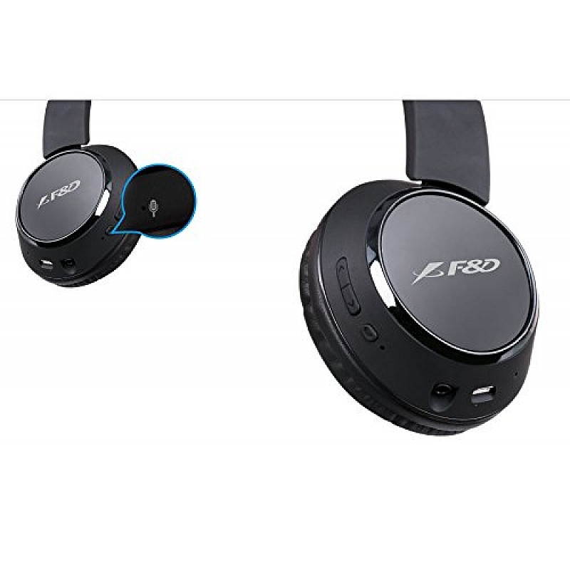 F&D Stereo HW110 Wireless Bluetooth Headphone with Mic (Black)-