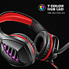 Cosmic Byte GS430 Gaming Headphone, 7 Color RGB LED and Microphone for PC, PS5, Xbox (Red)