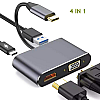 Live Tech Link 4 in 1 USB Type C to HDMI Port VGA Port USB Adapter USB3.0 PD Connect-