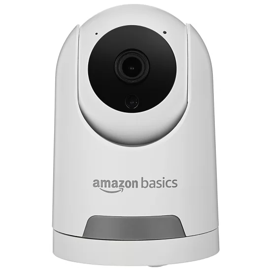 Amazon Basics 2MP Smart Security Camera with 360 Degree View Wi-Fi Enabled 1080p Full HD Picture (White)